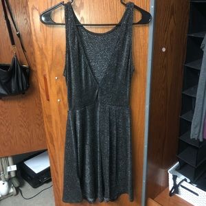 H&M Sparkly V-Neck Dress (Grey and Silver)